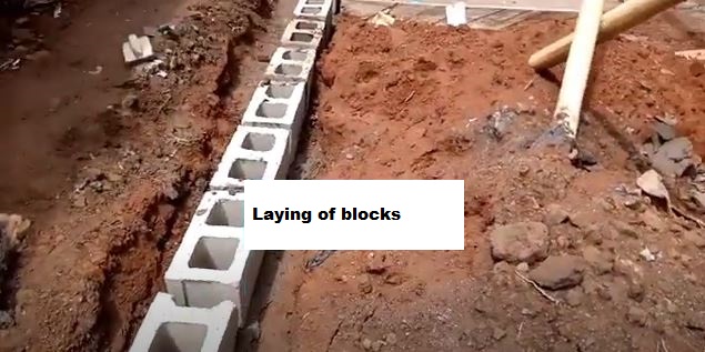 laying of the blocks